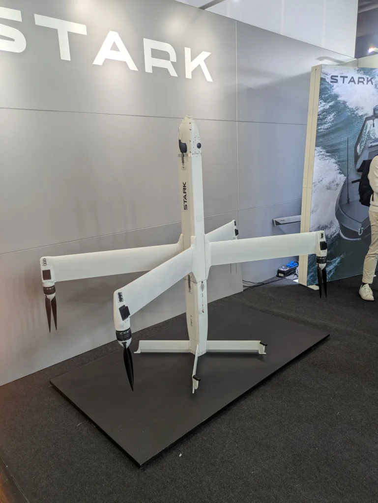STARK VTOL drone at a trade-fair stand